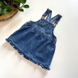 Vintage Arizona Denim Ruffle Jumper Dress | 18-24m
